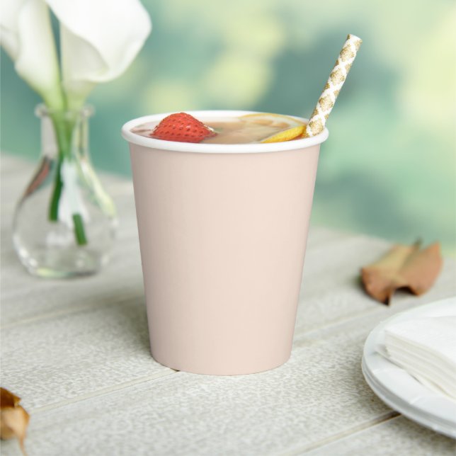 Champagne pink Plain Solid Color Paper Cups (Insitu)