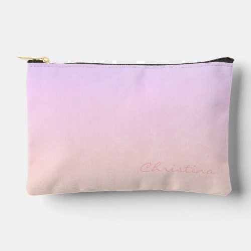 Champagne Pink Signature on Winter Sunset Ombr Accessory Pouch