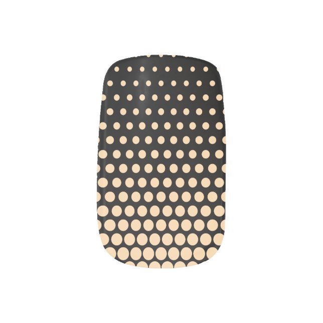 Champagne Polka Dots Modern Black Minx Nail Art (Left Thumb)