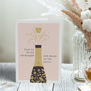 Champagne Pop   Birthday Greeting Card