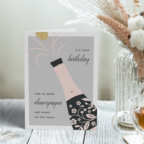 Champagne Pop  Birthday Greeting Card