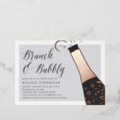 Champagne Pop Bridal Shower Brunch Foil Invitation (Standing Front)