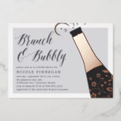Champagne Pop Bridal Shower Brunch Foil Invitation (Front)