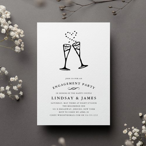 Champagne Pop  Engagement Party Invitation