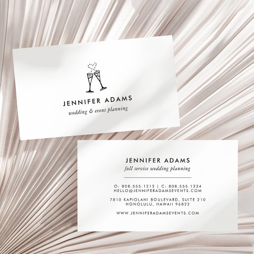 Champagne Pop  Wedding or Event Planner Business Card