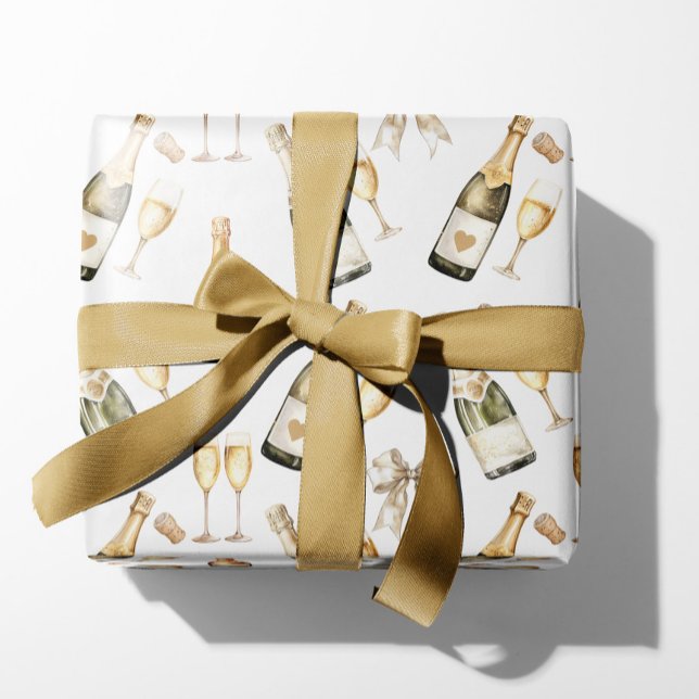 Champagne Prosecco Lover  Wrapping Paper Sheets (Champagne Prosecco gift wrapping paper present, wine lover gift)