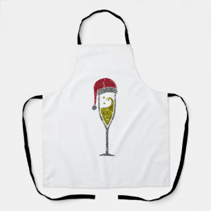 Champagne Prosecco sparkling Christmas Winter Apron