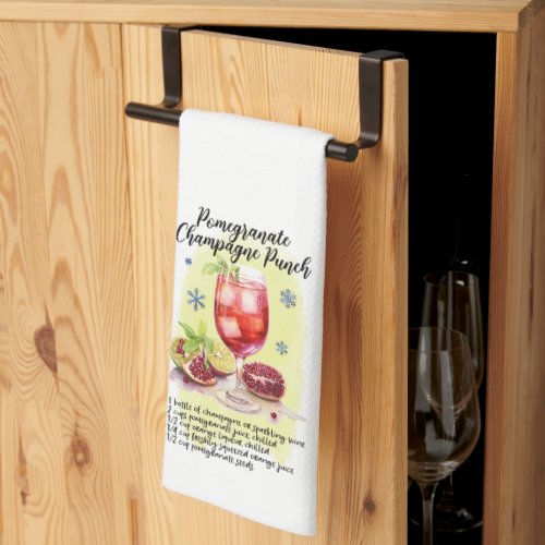 Champagne Punch Cocktail Recipe Christmas Holiday Kitchen Towel