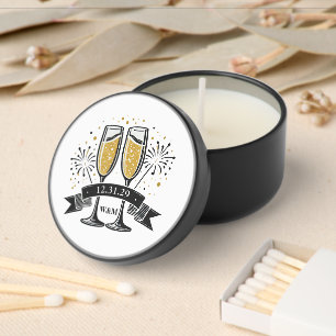 Champagne Ribbon Mini Candle Favors