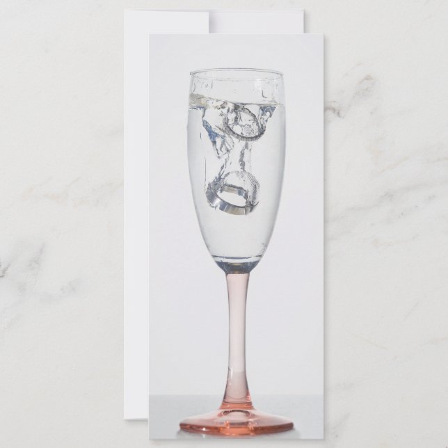 Champagne rings wedding invitation (Front)