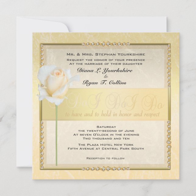 Champagne Rose Invitation (Front)