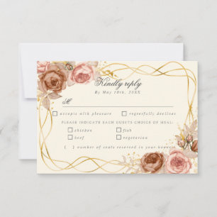 champagne roses RSVP w meal choices Card