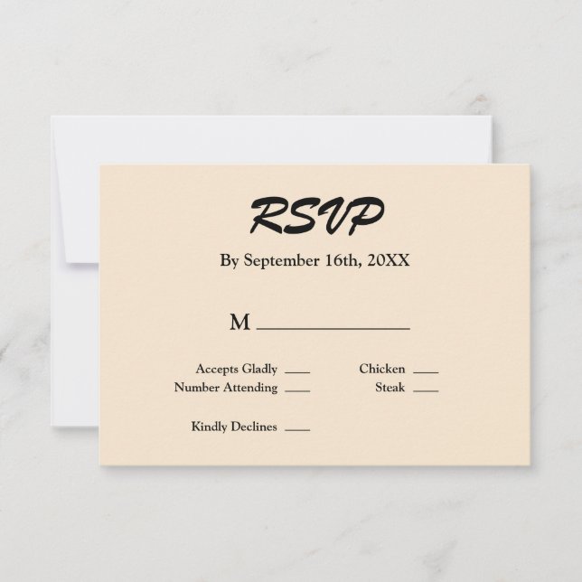 Champagne RSVP Card (Front)