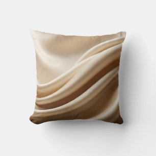 Champagne Satin Flow Luxury Throw Pillow