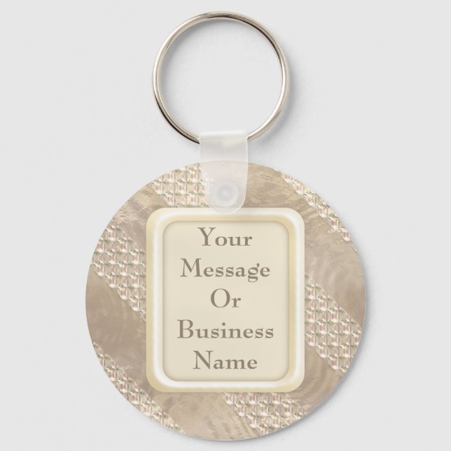 Champagne Satin Ribbons Keychain (Front)