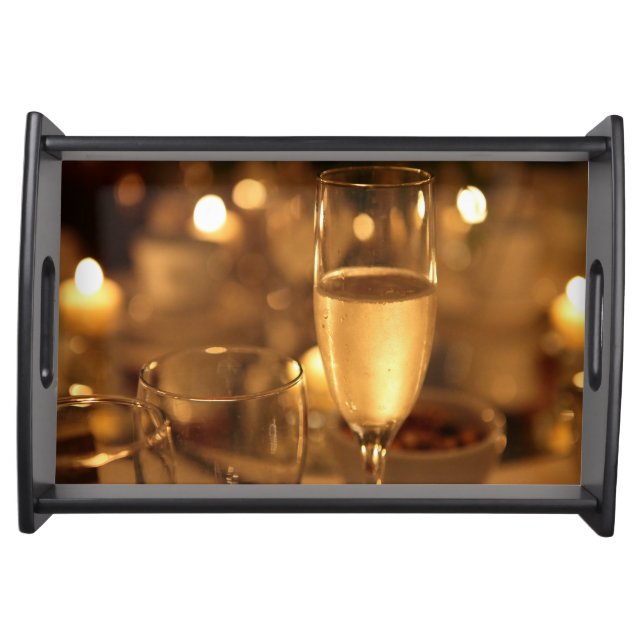 Champagne Serving Tray by RoseWrites (Front)