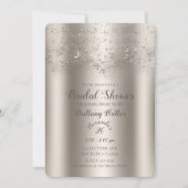 Champagne Shimmer Flutter Butterfly Bridal Shower Invitation (Front)