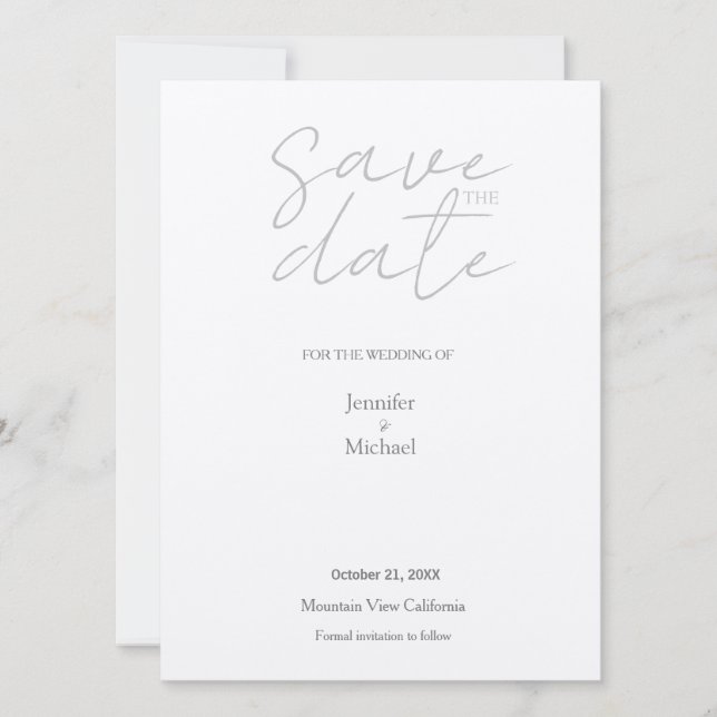 Champagne Shimmer Wedding Minimalist Modern Plain Save The Date (Front)
