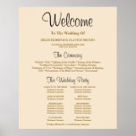Champagne Simple Wedding Ceremony Program Sign<br><div class="desc">This “Champagne Simple Wedding Ceremony Program Sign” brings grace and style to your wedding ceremony. This program sign is designed to help your guests follow along with the proceedings. Order today!</div>