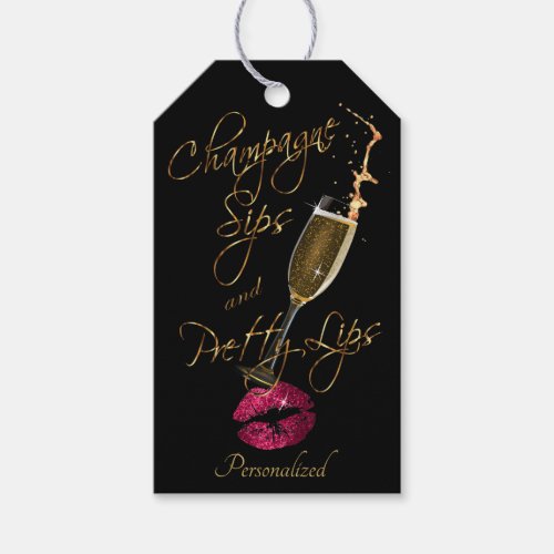  Champagne Sips and Pretty Lips   Gift Tags