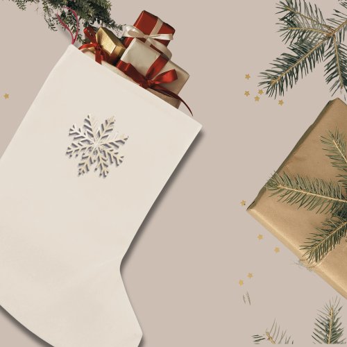 Champagne Snowflake Christmas Stocking