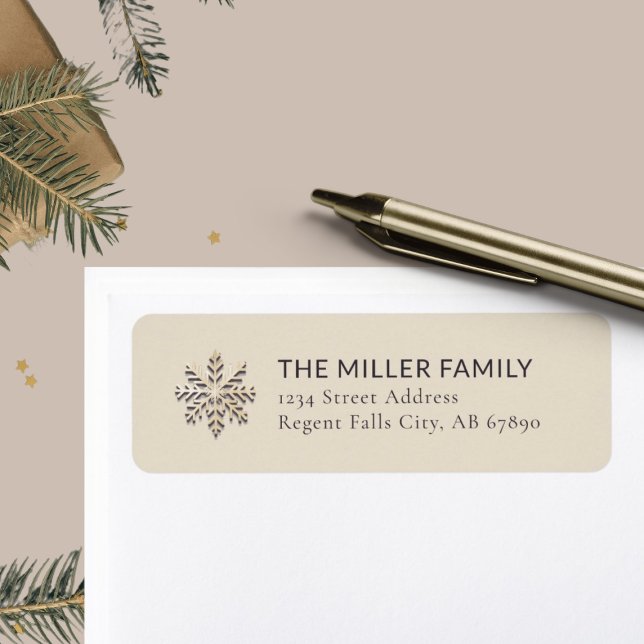 Champagne Snowflake Light Address Label (Creator Uploaded)