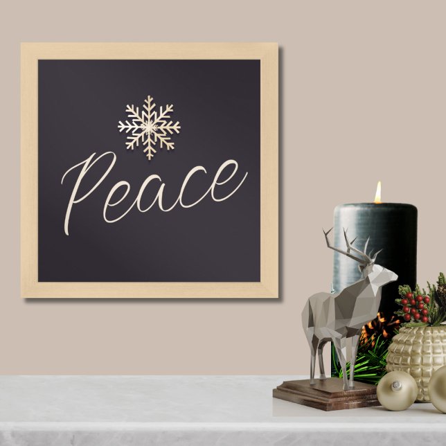 Champagne Snowflake Peace Framed Art Print (Creator Uploaded)