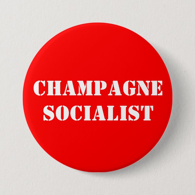 Champagne Socialist Badge Pinback Button (Front)