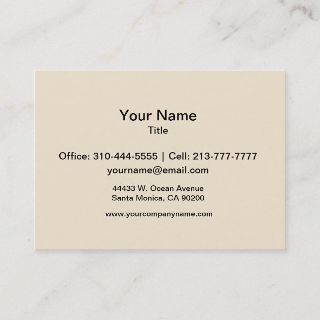Champagne Solid Color Business Card (Back)