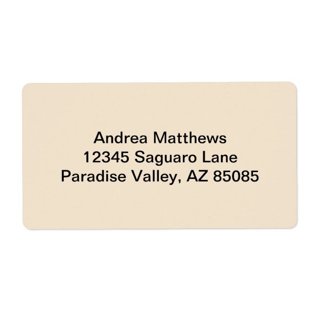 Champagne Solid Color Label (Front)