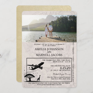 Champagne South Africa Passport Wedding Invitation