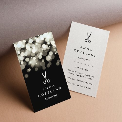 Champagne Spark Hairstylist Business Card