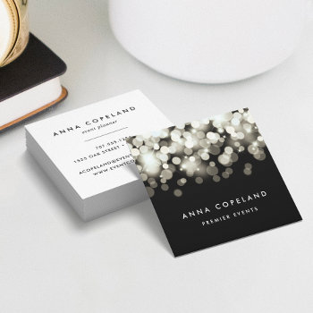Champagne Spark Square Business Card by RedwoodAndVine at Zazzle