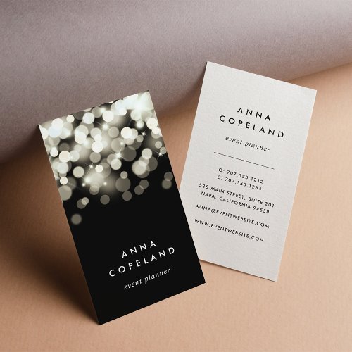 Champagne Spark Vertical Business Card