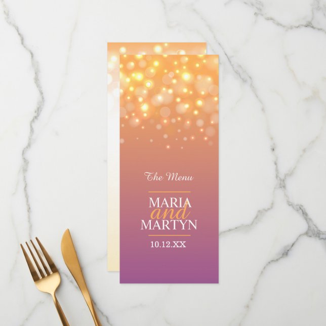 Champagne sparkle four course dinner menu (Front/Back In Situ)