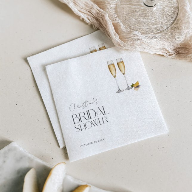 Champagne Sparkle Party Bridal Shower Napkins (Creator Uploaded)