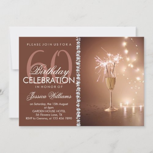 Champagne & Sparklers Birthday Invitation