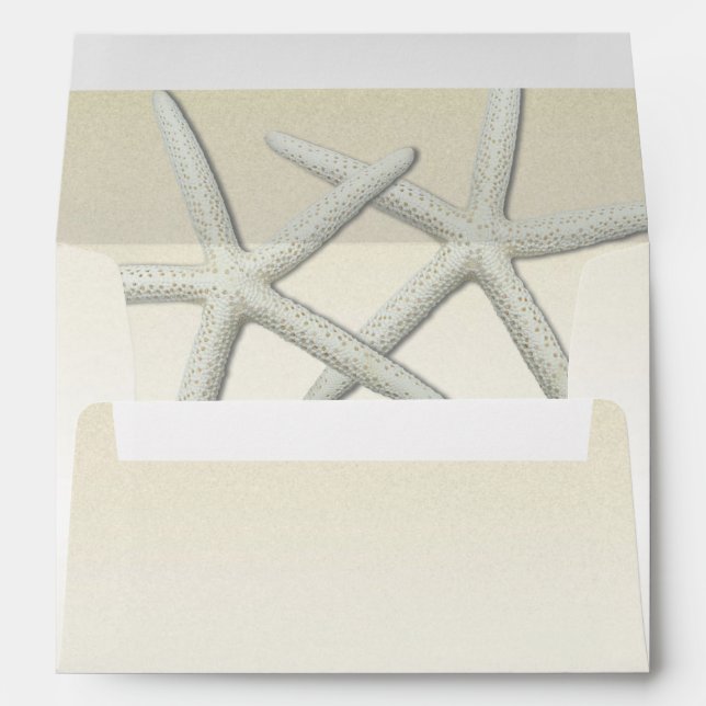 Champagne Starfish Custom Wedding Envelopes (Back (Bottom))