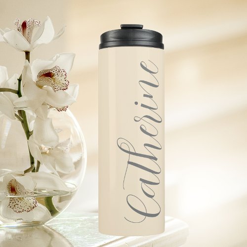 Champagne Stylized Maid of Honor Name Thermal Tumbler