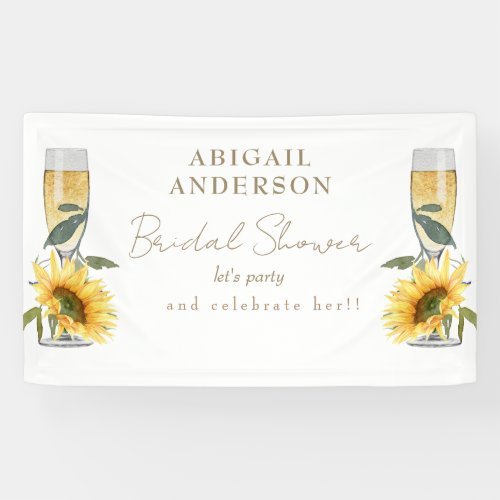 Champagne & Sunflowers Bachelorette Party Banner