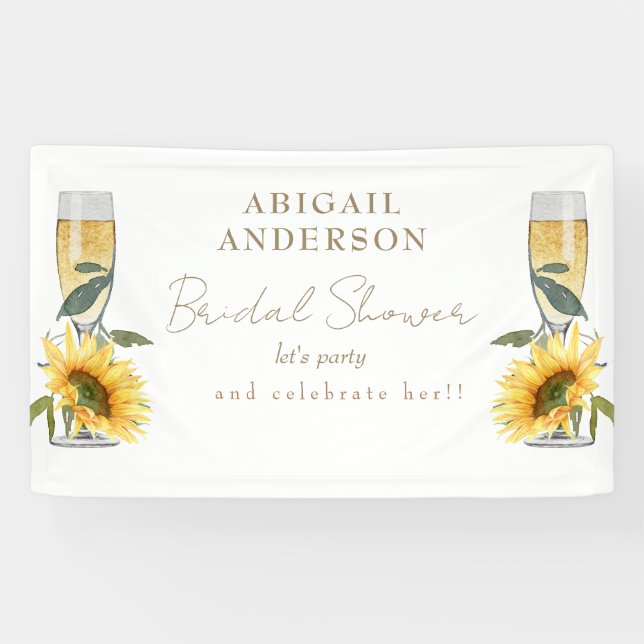 Champagne & Sunflowers Bachelorette Party Banner (Horizontal)