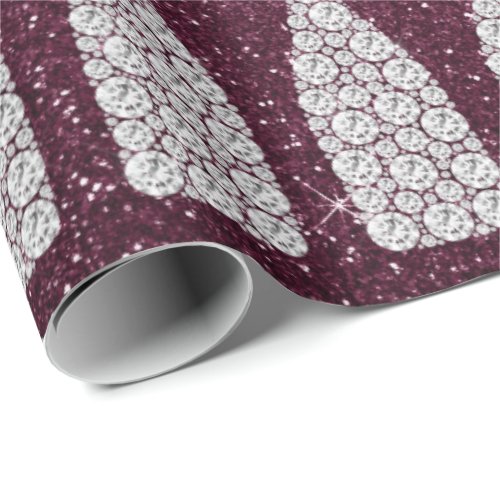 Champagne Swarovski Crystals Diamond Bottle Burgun Wrapping Paper