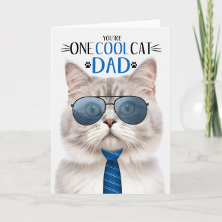 Champagne Tabby Cat Father's Day One Cool Cat Holiday Card