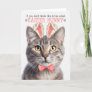 Champagne Tabby Cat in Bunny Ears for Easter Holiday Card