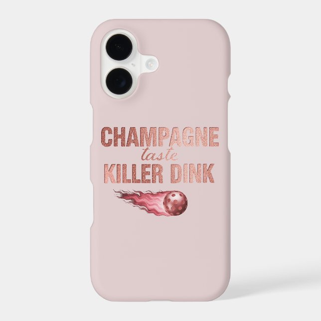Champagne Taste Killer Dink -Pink Pickleball Phone Case-Mate iPhone Case (Back)