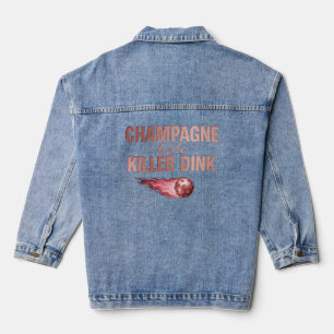 Champagne Taste Killer Dink - Rose Gold Pickleball Denim Jacket