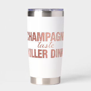 Champagne Taste Killer Dink   Rose Pink Pickleball Insulated Tumbler