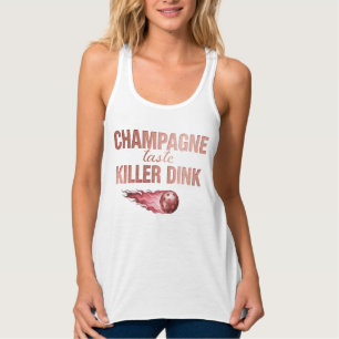 Champagne Taste Killer Dink   Rose Pink Pickleball Tank Top