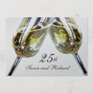Champagne Toast 25th Anniversary Invitation