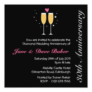 Champagne Toast 30th Anniversary Party Invitation